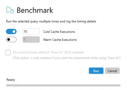 Benchmark в DAX Studio